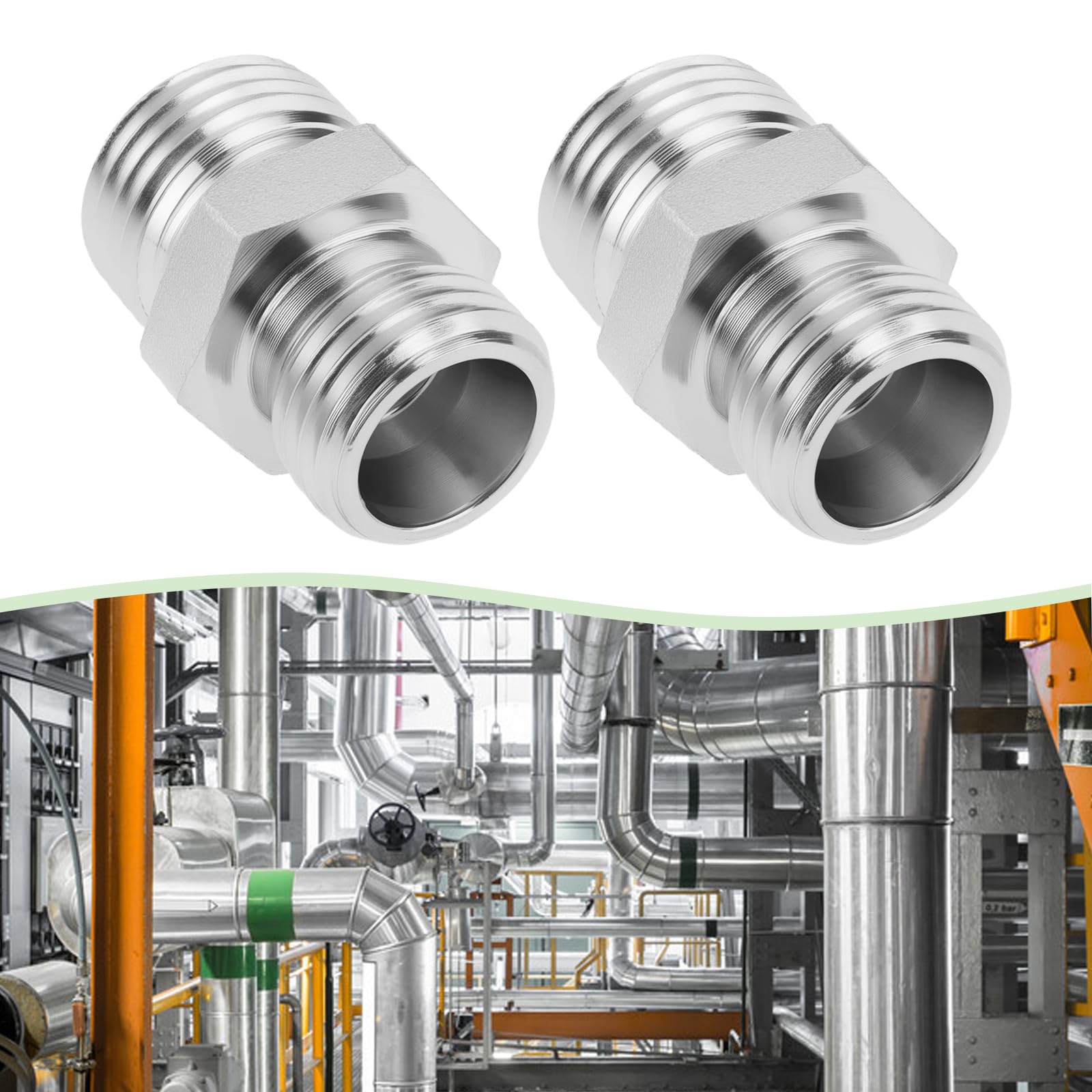 VGOL 2 Pieces Hydraulic Hoses Pipes Adapter Carbon Steel M14x1.5 mm to M16x1.5mm Hose Fitting Connector for Air Pipelines Fuel Pipe - Image 3