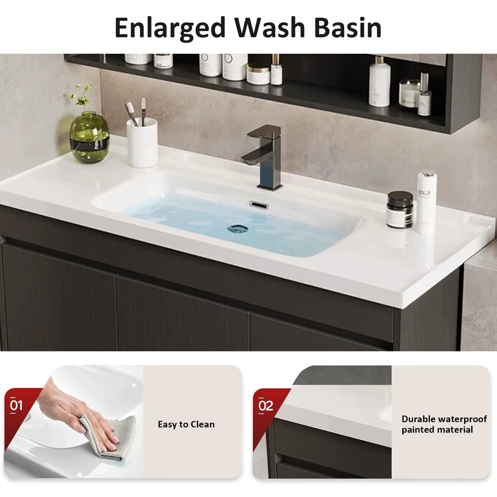 Amazon.com: TIZAZO Floating Single Sink Bathroom Vanity