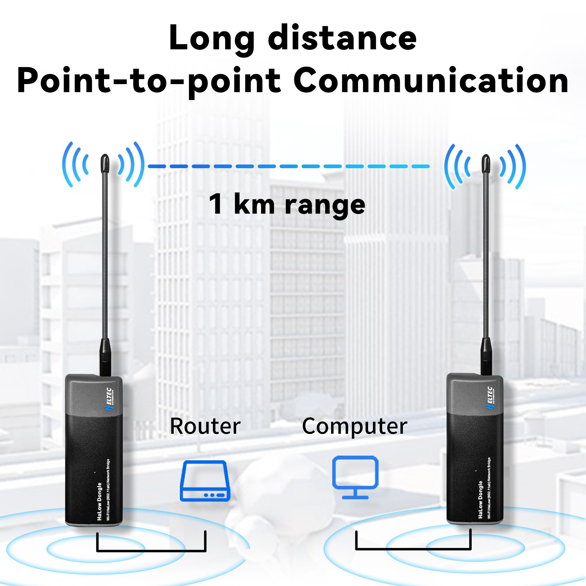 Heltec Wi-Fi HaLow Dongle przedłużacz sygnału WiFi wzmacniacz sygnału bezprzewodowy most 802.11ah wzmacniacz sieciowy dalekiego zasięgu bezprzewodowy dostęp WiFi Extender Ethernet Bridge Repeater