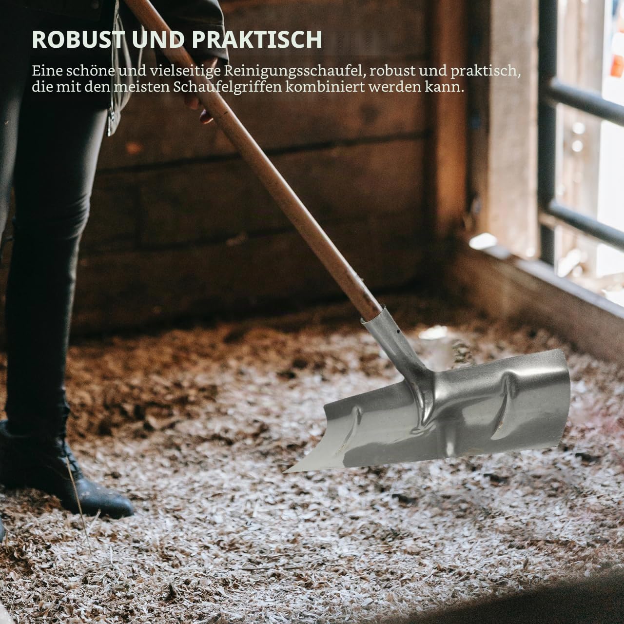 HANABASS Eisen Mistrechen Schaufel Handwerkzeug Praktischer Kotschaber Für Tierhaltung Leicht Und Vielseitig Einfach Zu Reinigen Transportieren