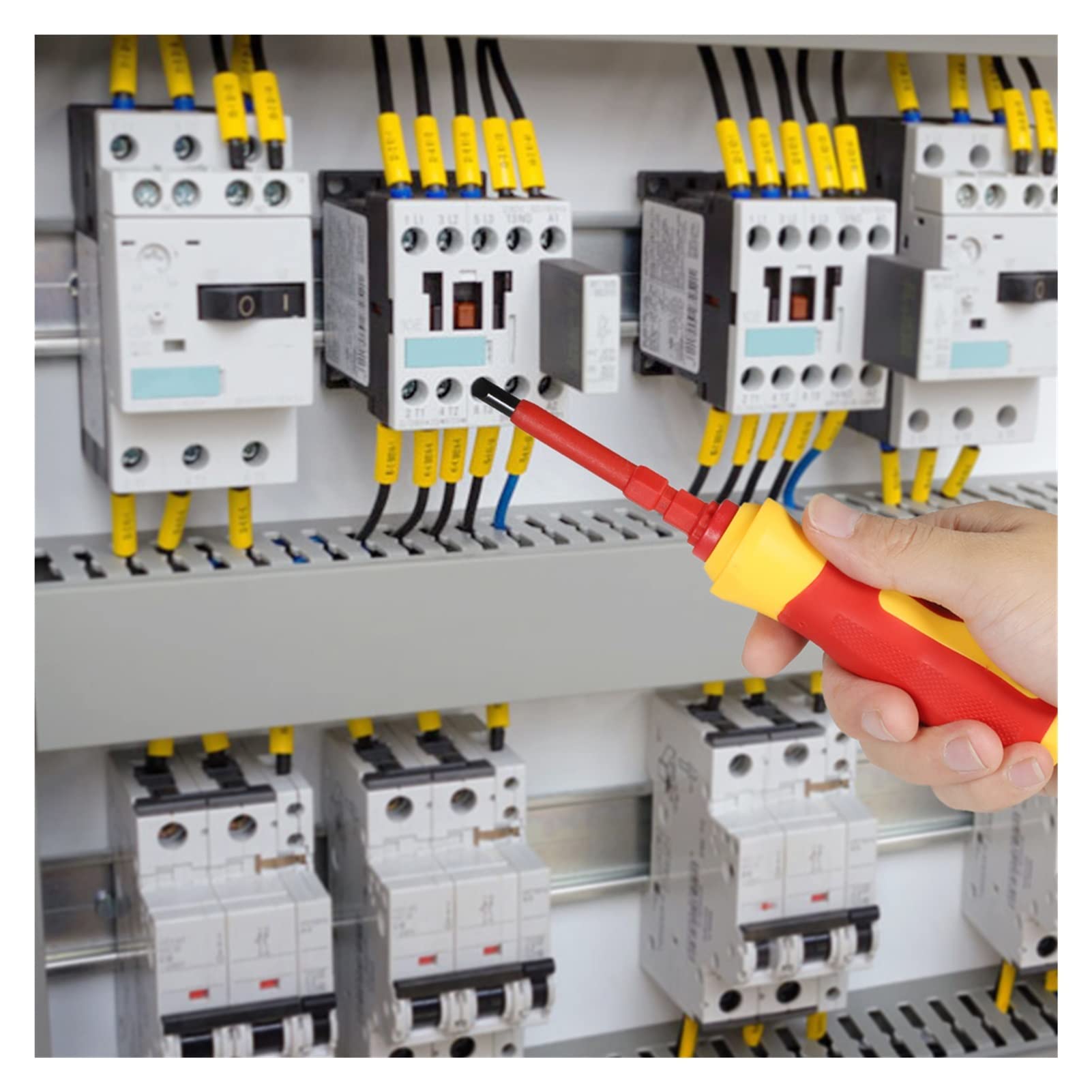 Juego de Destornilladores aislados Intercambiables 7 en 1 de 1000 V con Puntas Phillips y ranuradas magnéticas, Kit de Herramientas de reparación para electricistas.