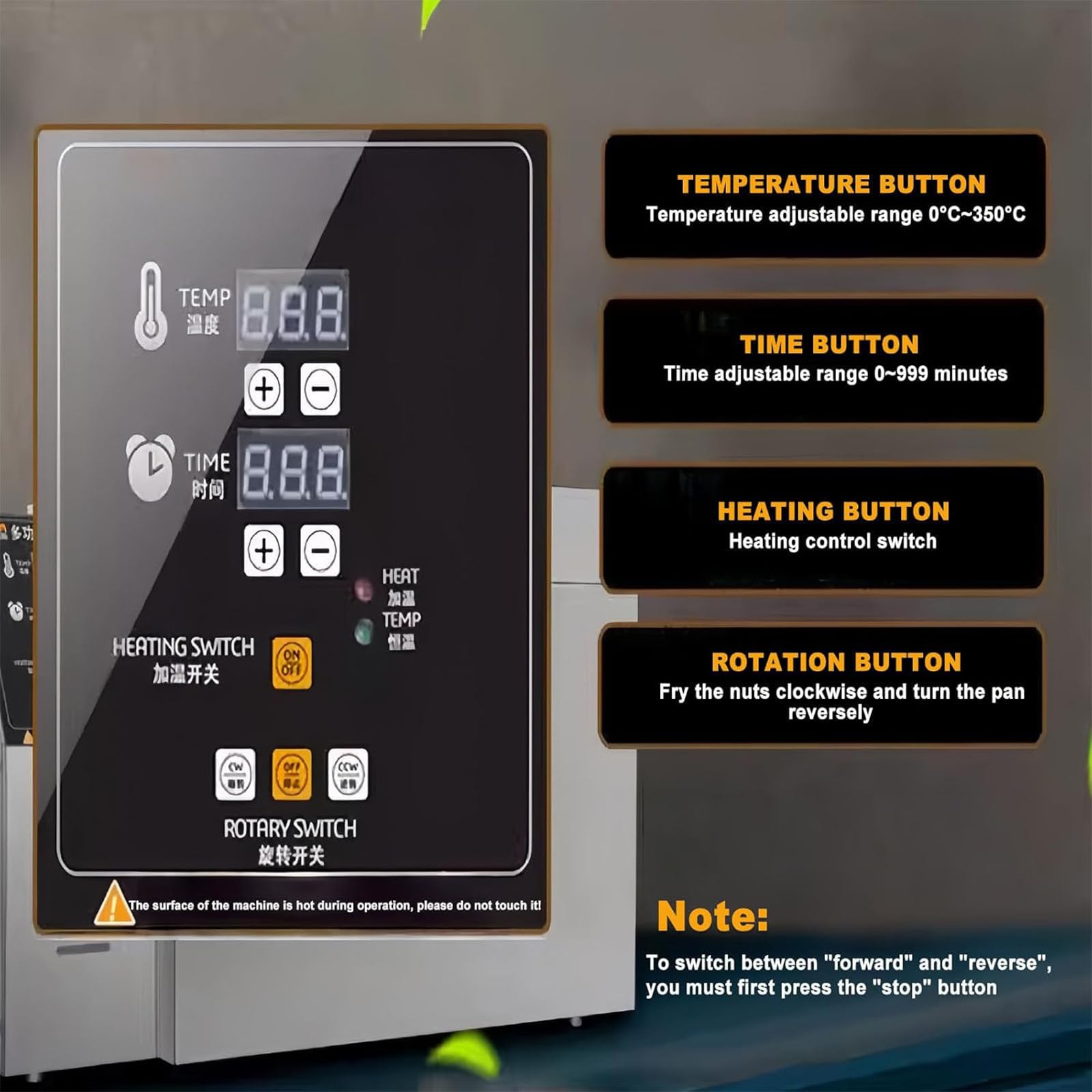 Torréfacteur de café Professionnel, torréfacteur Automatique, en Acier Inoxydable, avec température réglable pour la Cuisson du café, des châtaignes, des cacahuètes et des céréales Type5