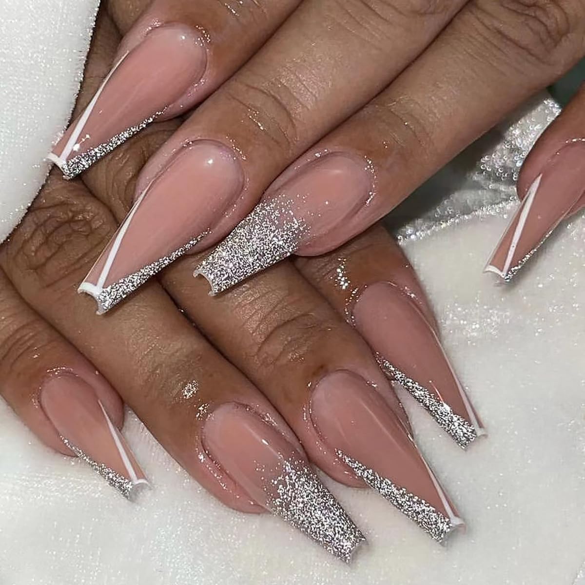 3D Cherry Press on Nails Long Square Fake Nails Red French Tip False Nails Leopard 3D Ripple Rhinestone Design Medium Full Cover Glossy Acrylic Nails for Women 24PCS