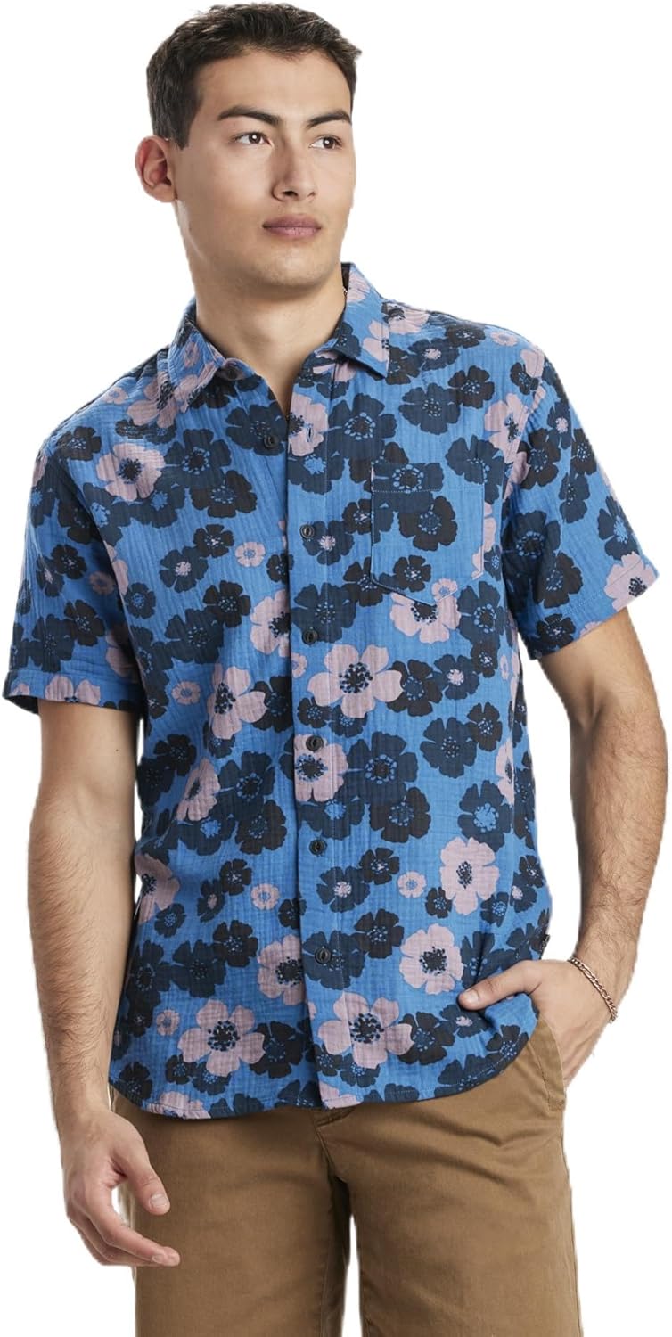 UNIONBAY Men's Bradley Short Sleeve Gauze Button Down Shirt
