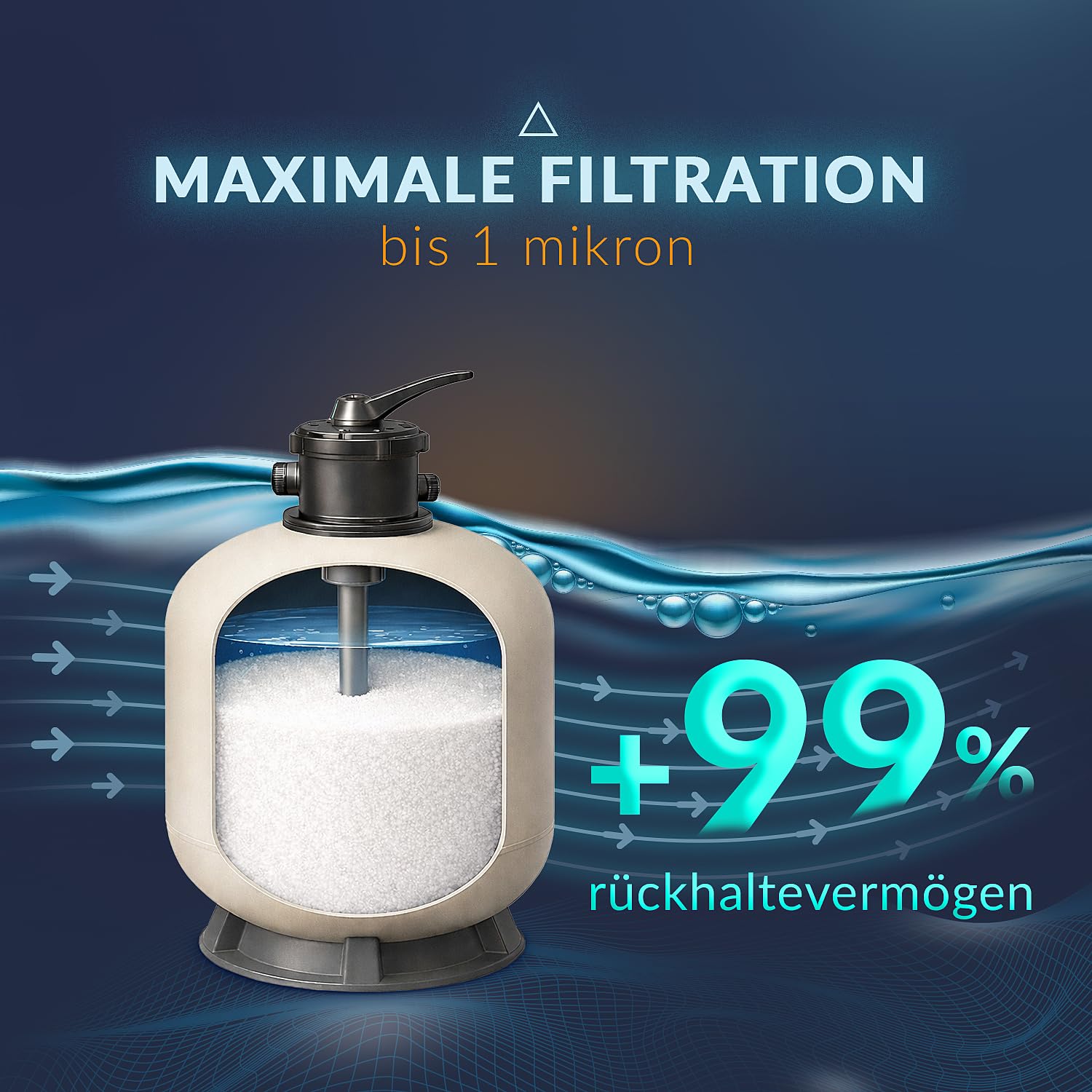 NATURE WORKS Glas-Filtersand für Schwimmbad mit 99,64% Filterleistung, reduziert Wasser- und Energieverbrauch, Gefertigt aus Reinem Technischen Glas für Maximale Hygiene - Beutel 10 kg