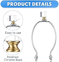 Vista 3 de 2 piezas de cubo de cristal para lámpara cuadrada transparente, perilla superior con base cromada para decoración de sombra, 1-4/5 pulgadas de alto