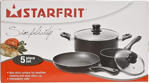 Miniatura 2 de Starfrit Simplicity - Juego de utensilios de cocina de 5 piezas con asas de baquelita, color negro