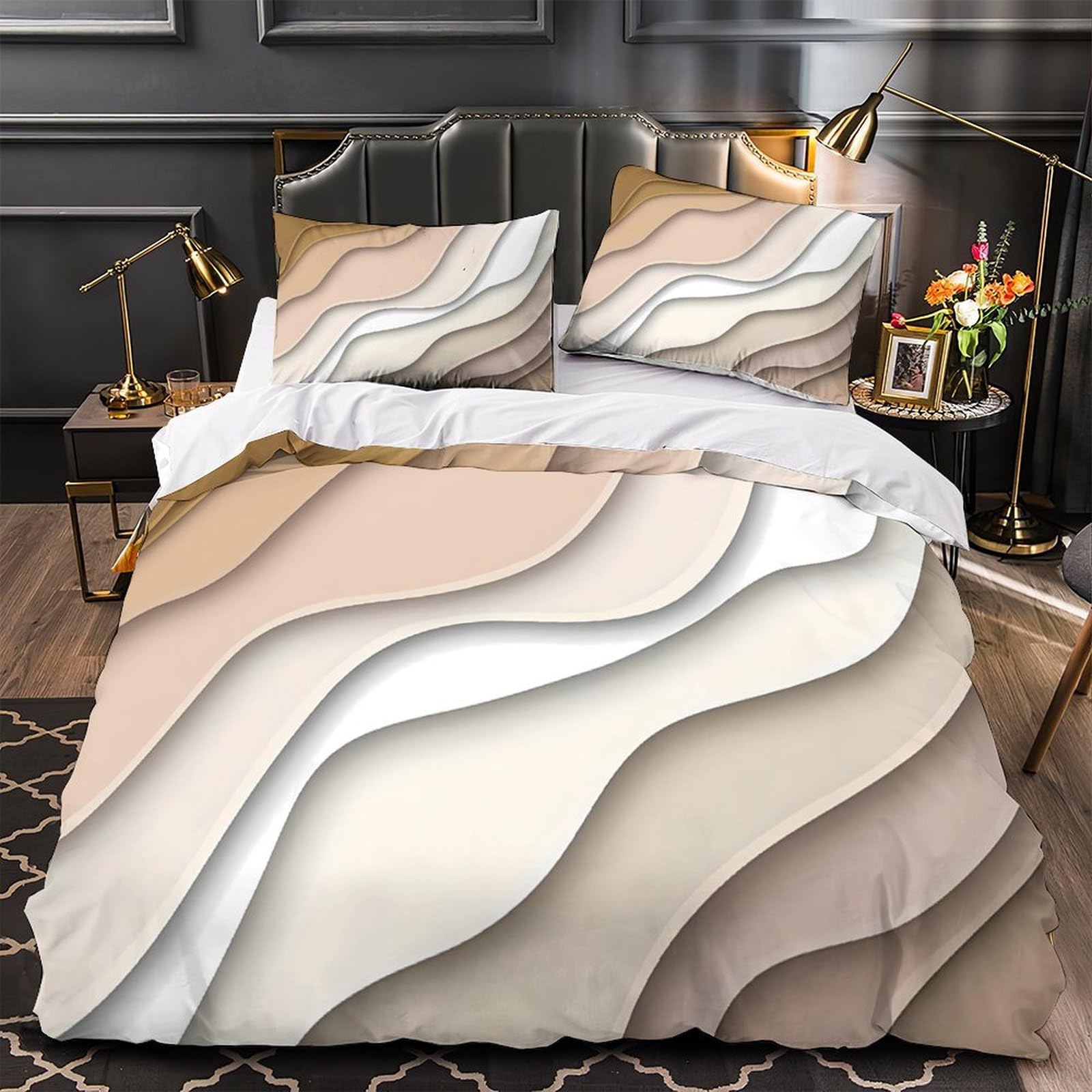 Housse de couette hypoallergénique microfibre douce 135x200
