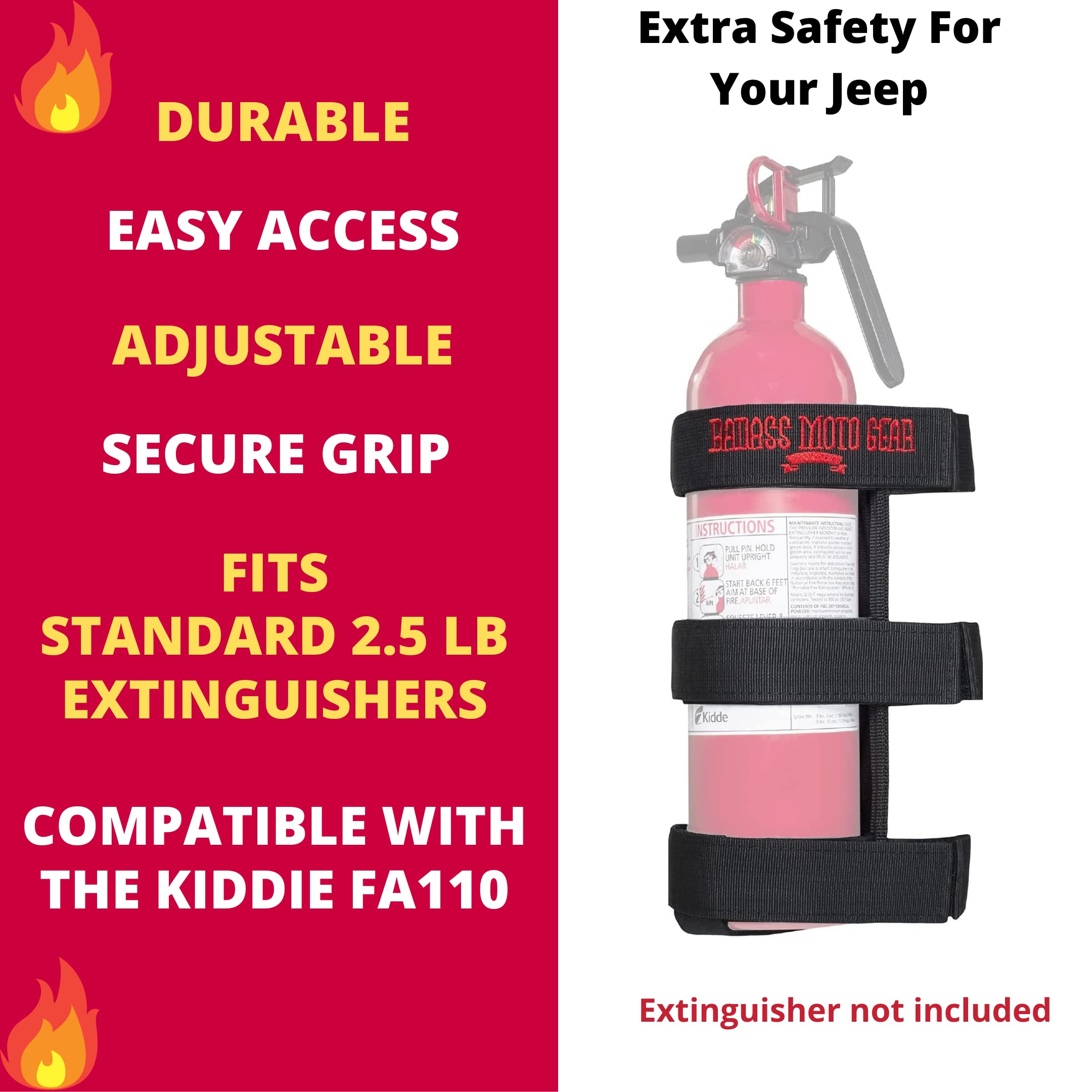 Buy Badass Moto for Jeep Fire Extinguisher Mount Fire Extinguisher