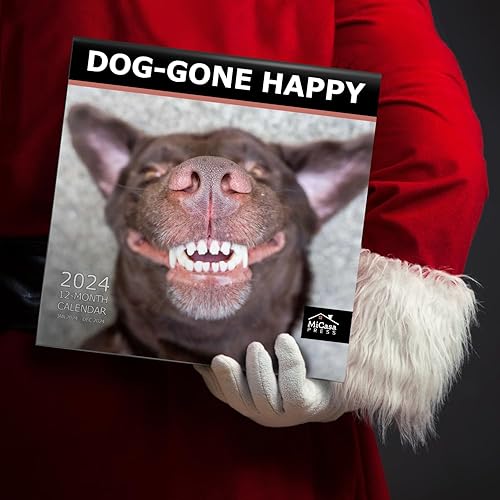 Miniatura 6 de MICASA Dog-Gone Happy 2024 - Calendario mensual de pared colgante  12 x 24 pulgadas abierto  Papel grueso y resistente  Regalo  Lindo perro