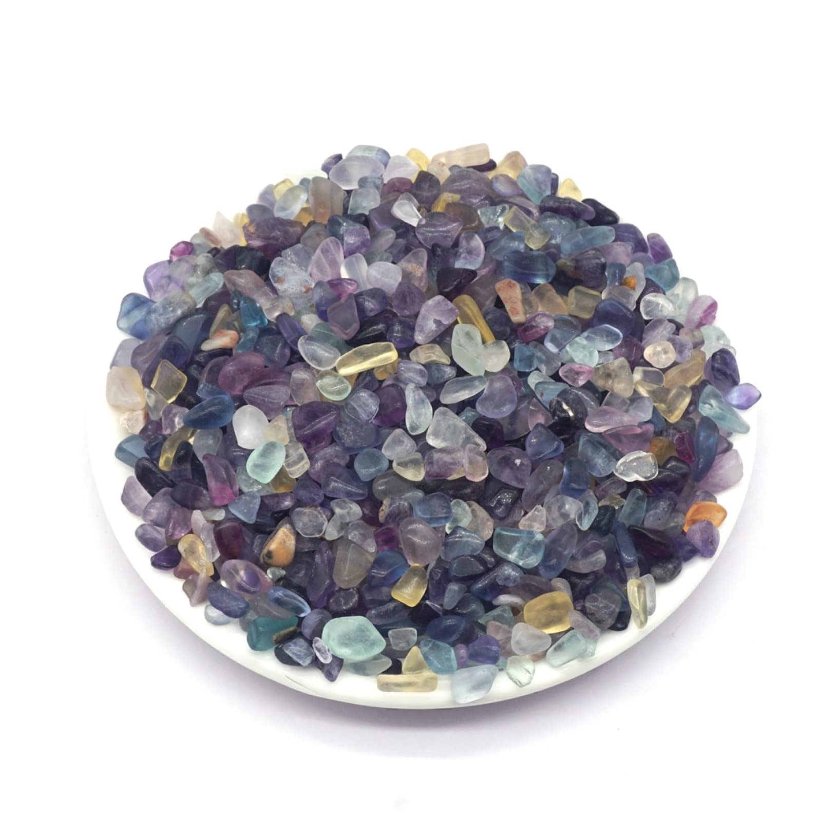 FUERLI 50/100g de fluorita de Cuarzo Natural, Cristales de Grava, Chip de, espécimen, Gema, pecera, decoración de Acuario for el hogar HOMEZHOU