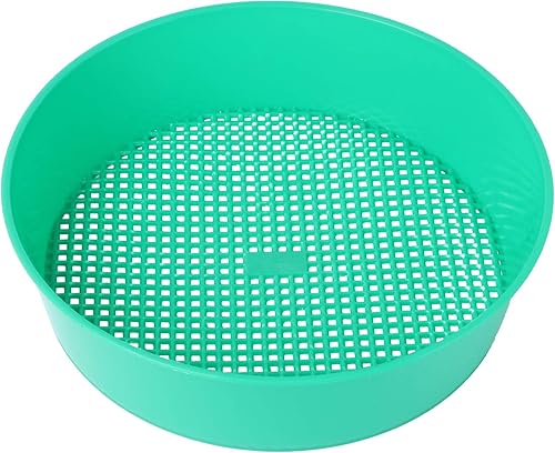 Happyyami Herramientas de bonsái de playa, tamiz de suelo, tamiz de arena de jardín, compost, malla de suelo, bandeja de tamiz de plástico,