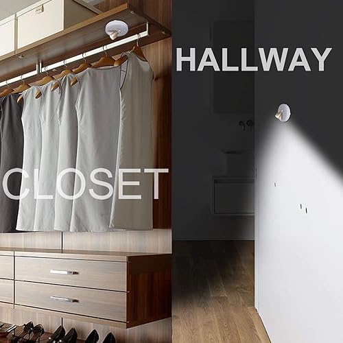 Miniatura 7 de HONWELL Foco inalámbrico con pilas, luces LED de disco, luz táctil para armario, pegar en la pared, pasillo, sótano, entrada, luz de dirección