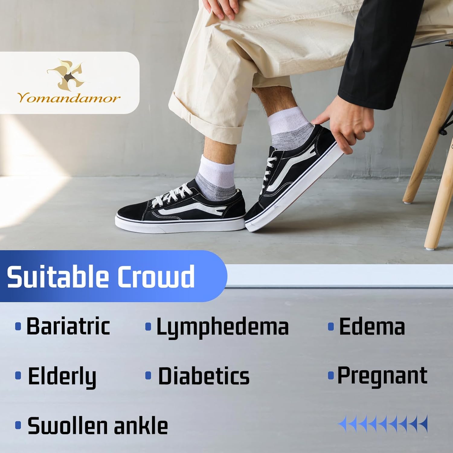 Yomandamor Women's 6 Pairs Diabetic Ankle Socks with Non-Binding Top And Cushion Sole,L Size(Socks Size:9-11) - Image 5