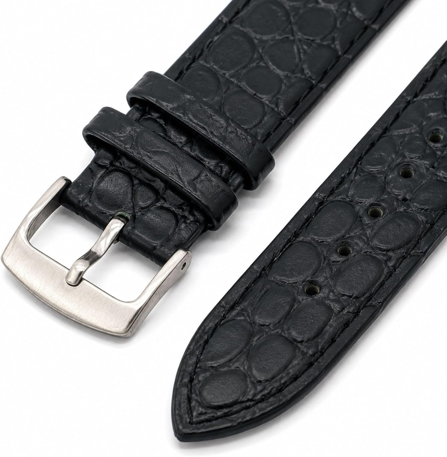 Crocodile Engraved Leather Watch Straps 12mm 14mm 16mm 18mm 20mm 22mm Ref P209 or 209 image 3