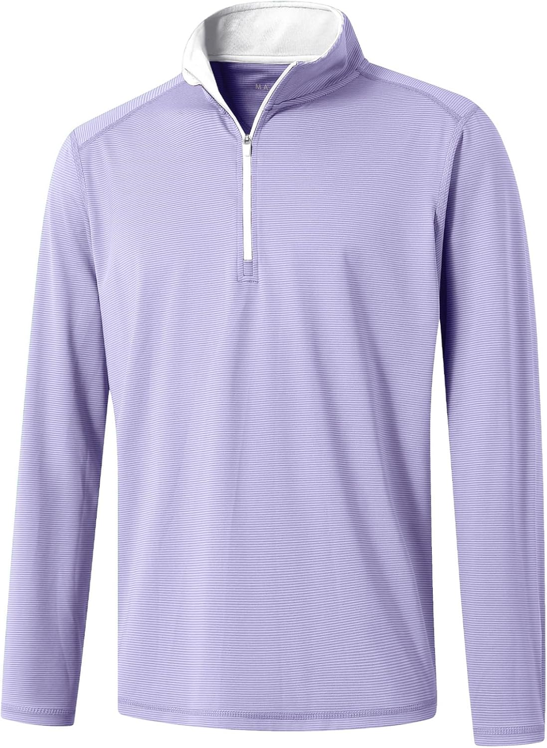 Quarter Zip Pullover Men Performance Dry Fit Stripe Mock Neck Midlayer Golf 1/4 Zip Pullover Mens Sweatshirt