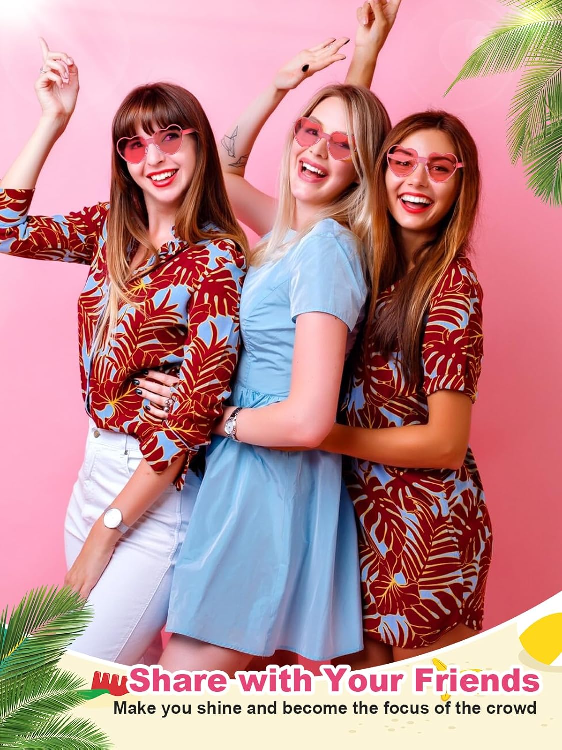 12 Pairs Heart Shaped Sunglasses for Women Colorful Glasses Fun Trendy Transparent Heart Sunglasses Party Favor - Image 6