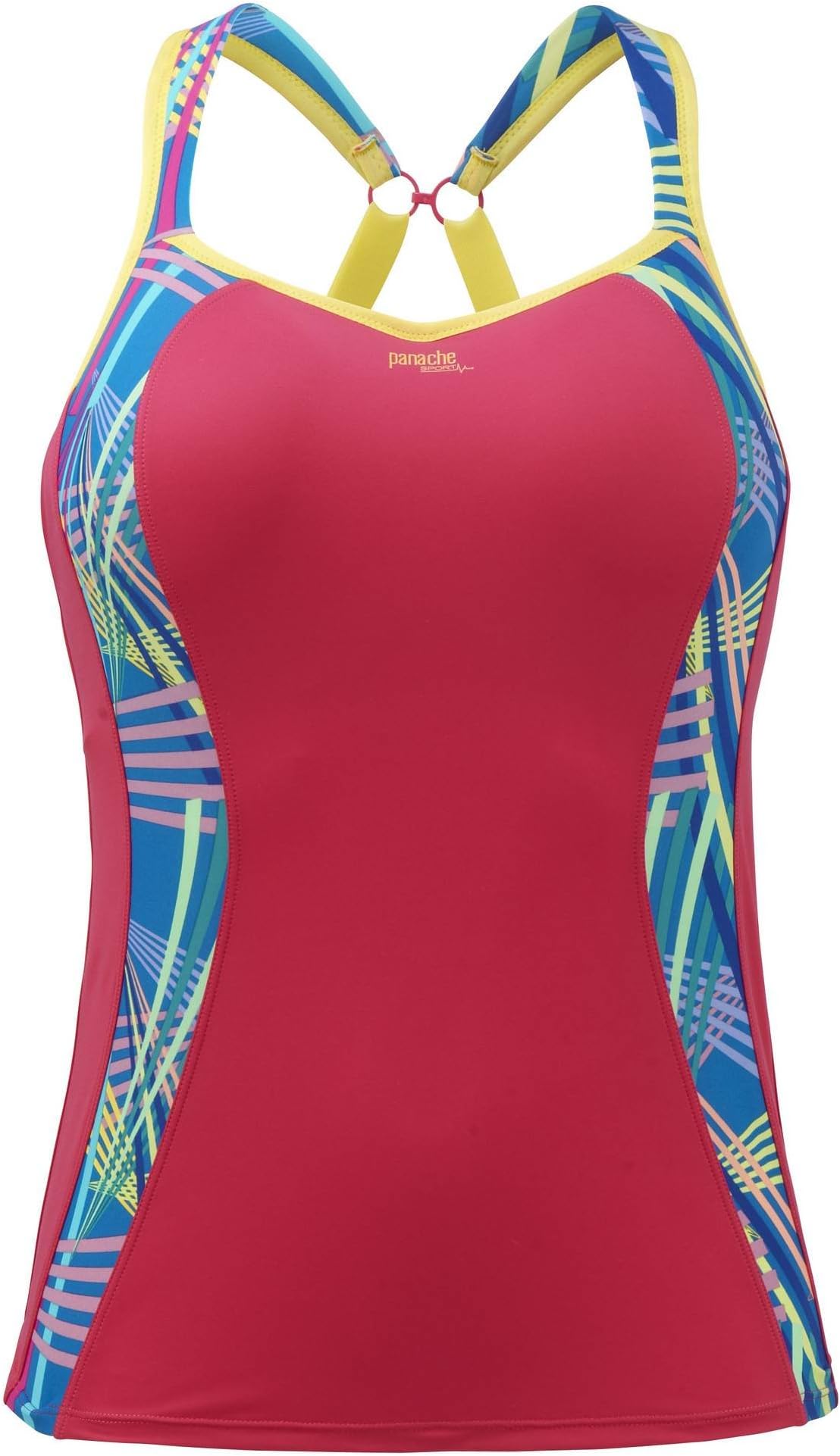 Panache Women's Sport Tank with Built In Underwired Sports Bra, Coral, 32E