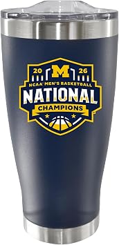 The Memory Company Officially Licensed NCAA College Basketball Champs 2026 20oz Navy SS Tumbler, DP, National Basketball Champs 2026, University of Michigan