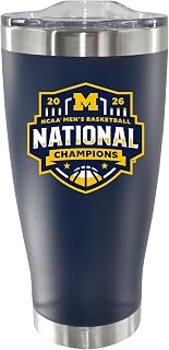 The Memory Company Officially Licensed NCAA College Basketball Champs 2026 20oz Navy SS Tumbler, DP, National Basketball Champs 2026, University of Michigan