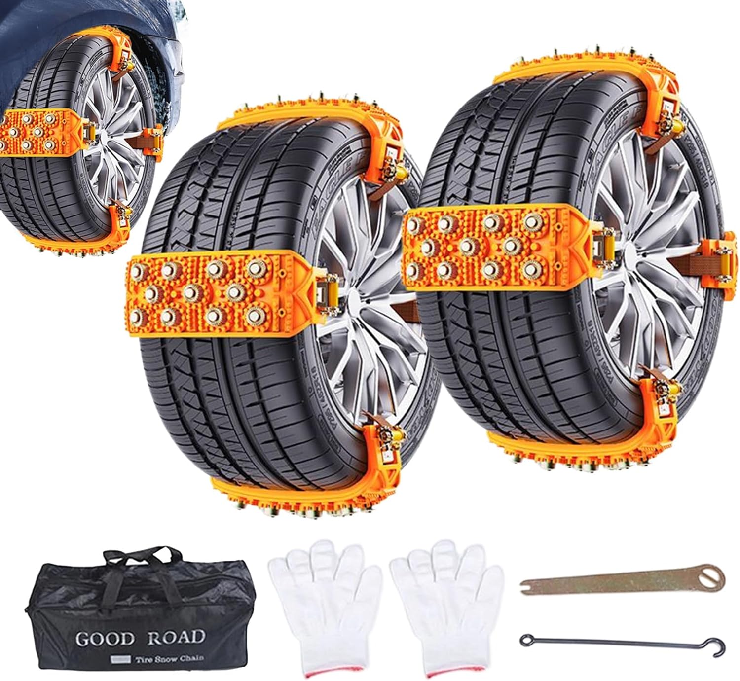 Snow Chains For Trucks, 92x8cm/36x3.15inch, 5-Second Install Traction Grippers,Fit 165-265mm Wheel Car Snow Chains - For Safe Trip Lawn Mower SUV Trailer Cold Weather