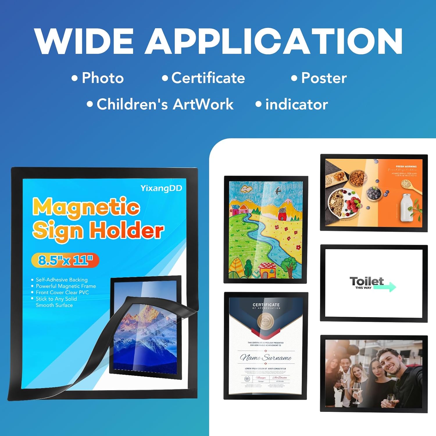 YixangDD 30 Pack Magnetic Sign Holder 8.5 x 11, Self-Adhesive Magnetic Wall Mount Sign Holder, Magnetic Document Holder for Wall Window Office Poster Store - Image 5