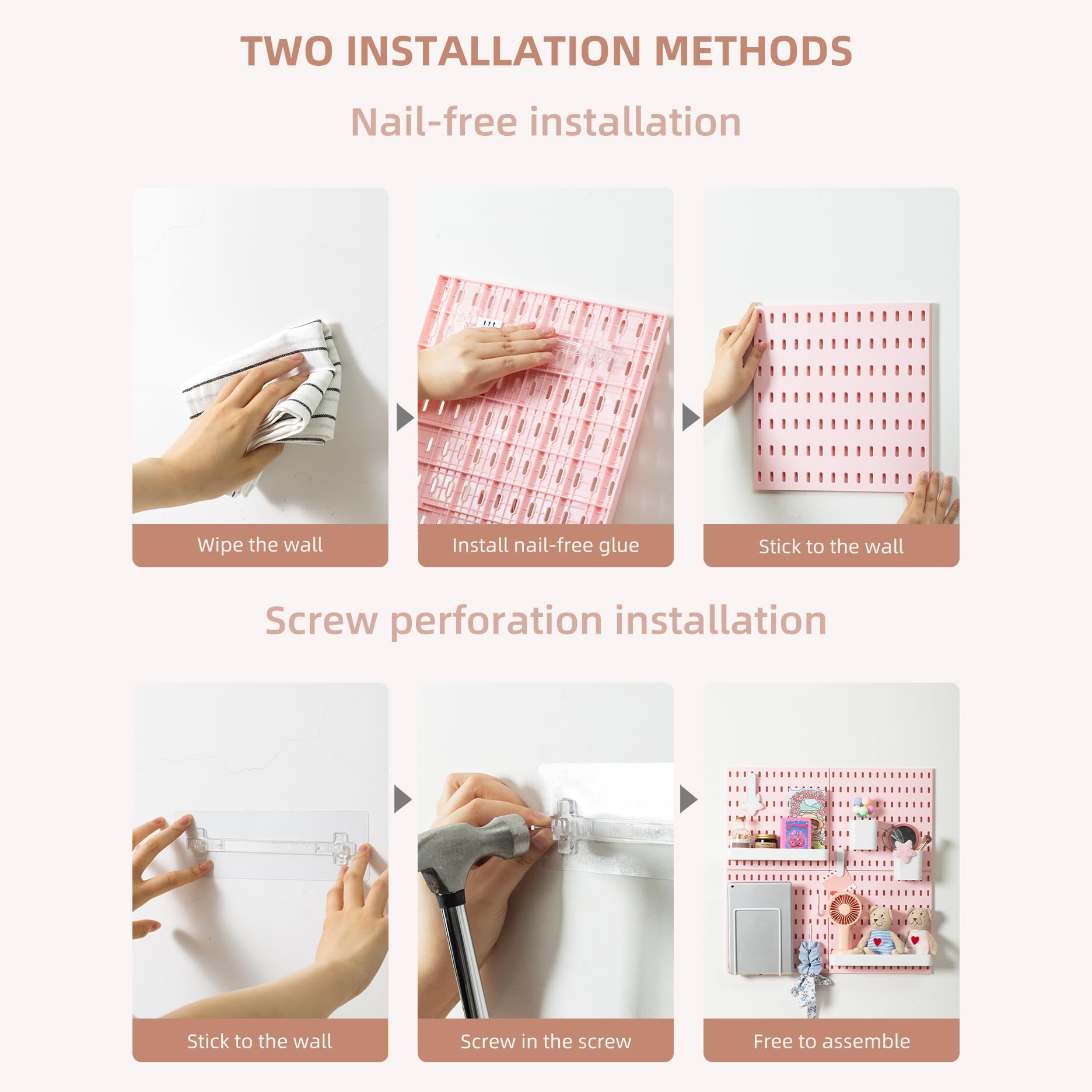 YIQXKOUY 22 x 22 Pegboard Combination Wall Organizer Kit Including 4 YIQXKOUY 22 x 22 Pegboard Combination Wall Organizer Kit Including 4