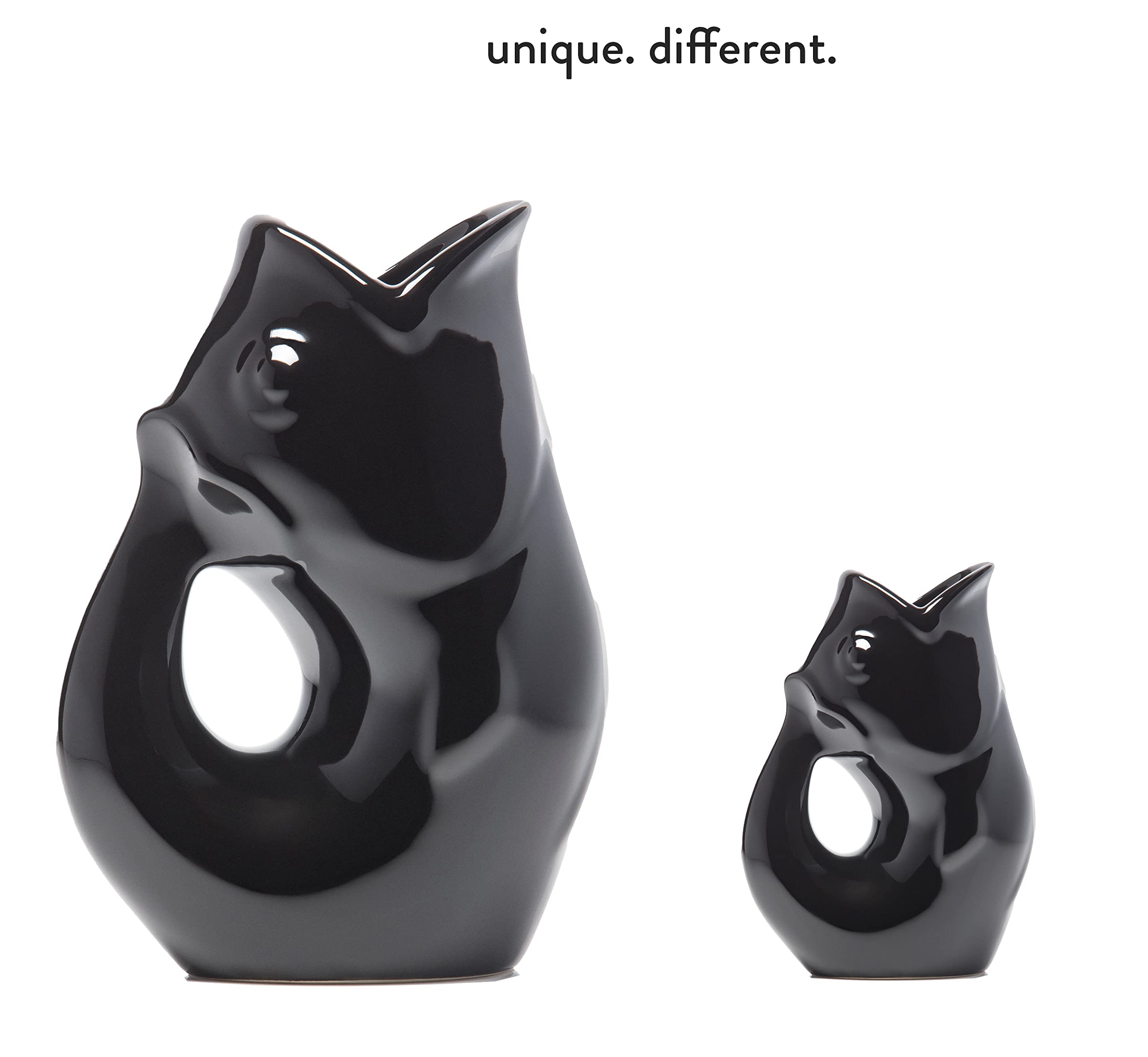 Gurgle Pot Lot De 2 Grands Pichets à Poisson En Forme De Paprika D'inspiration Française, 1,2 L Avec Pot à Eau Assorti, Marron