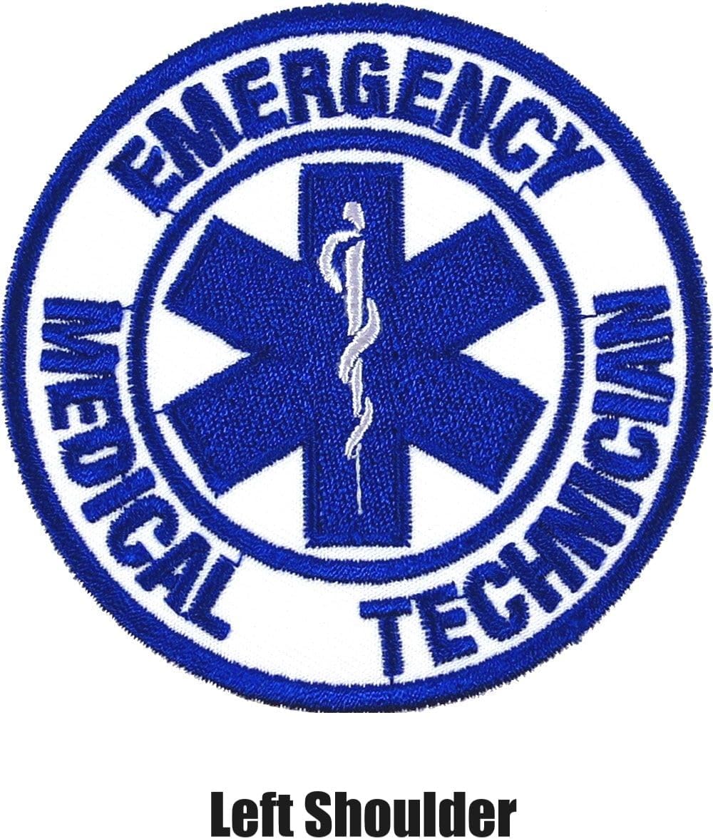 RYNO GEAR Men's Lightweight Tactical EMT Shirt +EMT Badge +EMT Patches, Men's Work Shirt for Emergency Medical Technicians