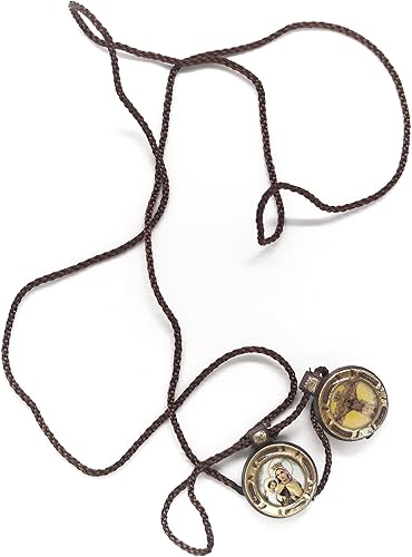 Miniatura 2 de Escapulario Católico Marco Acrílico Círculo Icono Escapulario Hecho a Mano del Sagrado Corazón de Jesús, Sagrada Virgen del Carmen, Sagrada Virgen