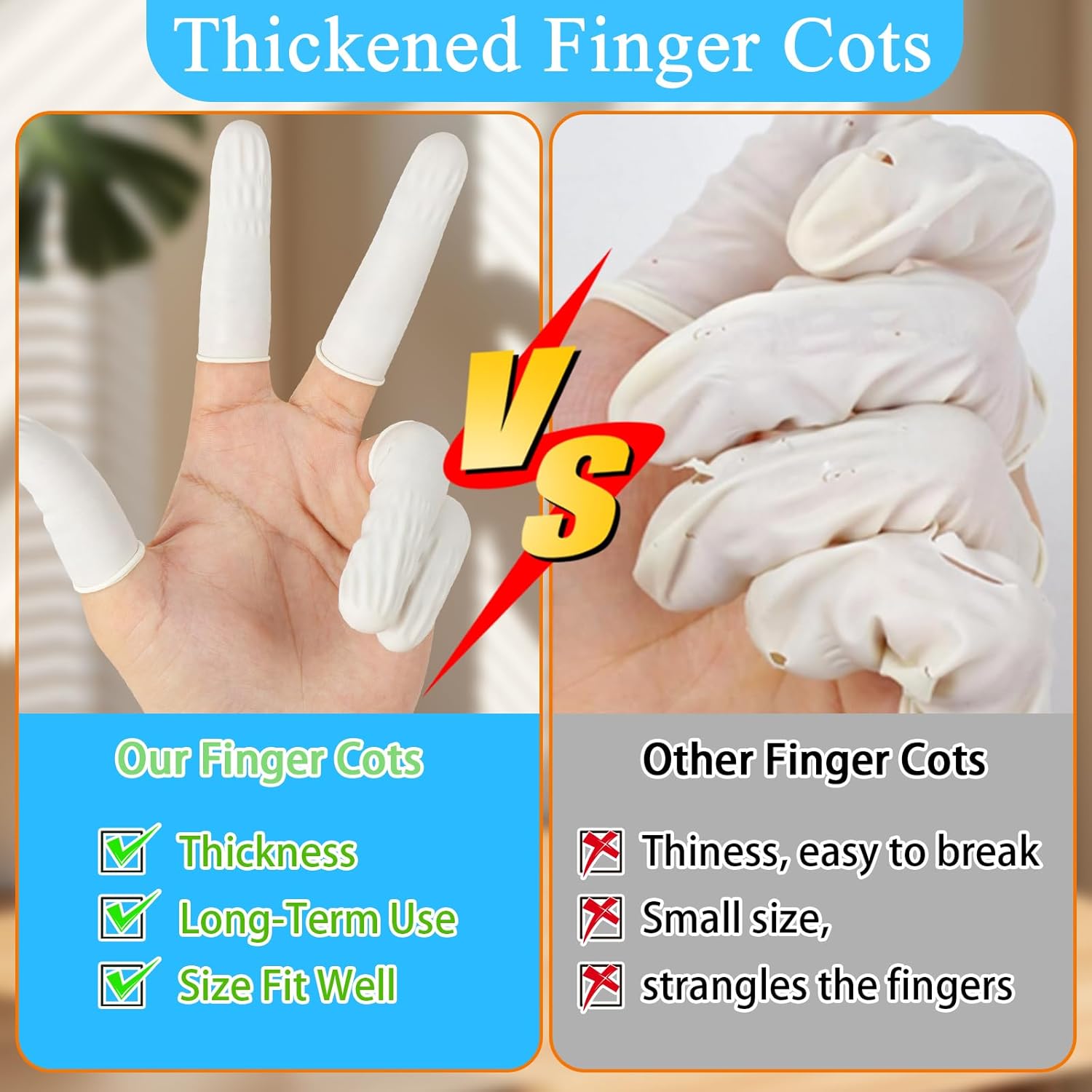 ONLYFU 3000Pcs Latex Finger Cots Disposable Finger Glove Protection for Fingertip, Anti-Static Medium Finger Cover Protectors