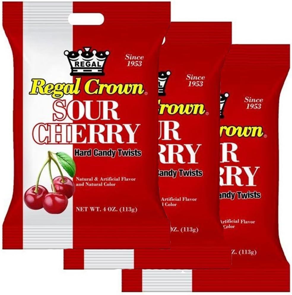 Regal Sour Cherry Drops 3 4oz. Bags