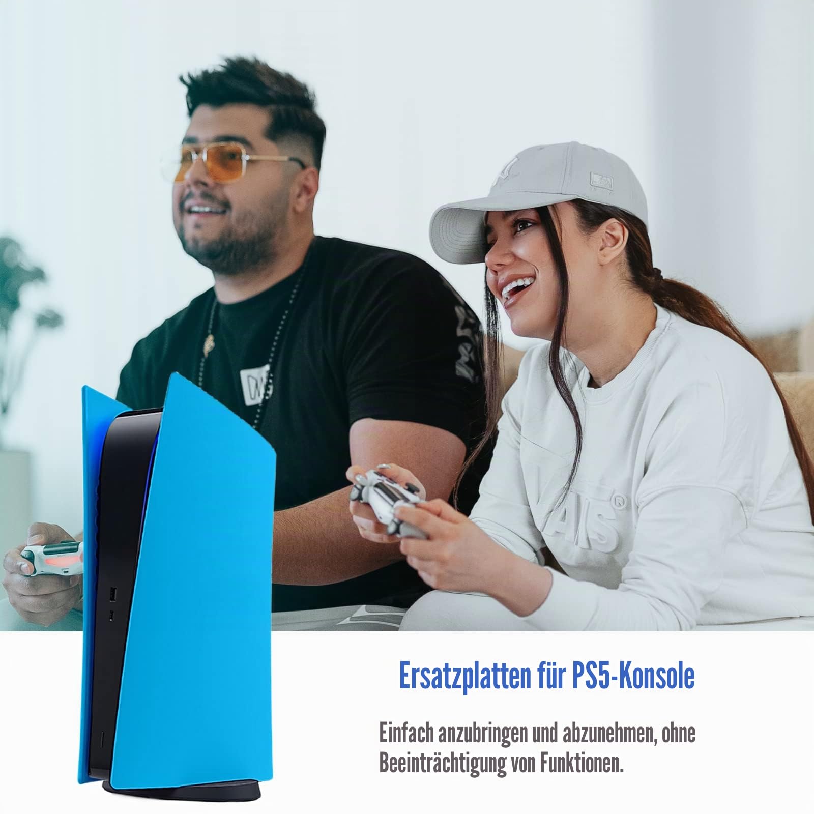 Digital Edition Face Plates Cover Skins Shell Panels für PS5 Konsole, Zubehör für PlayStation 5 Protective Replacement Faceplates (Starlight Blue)