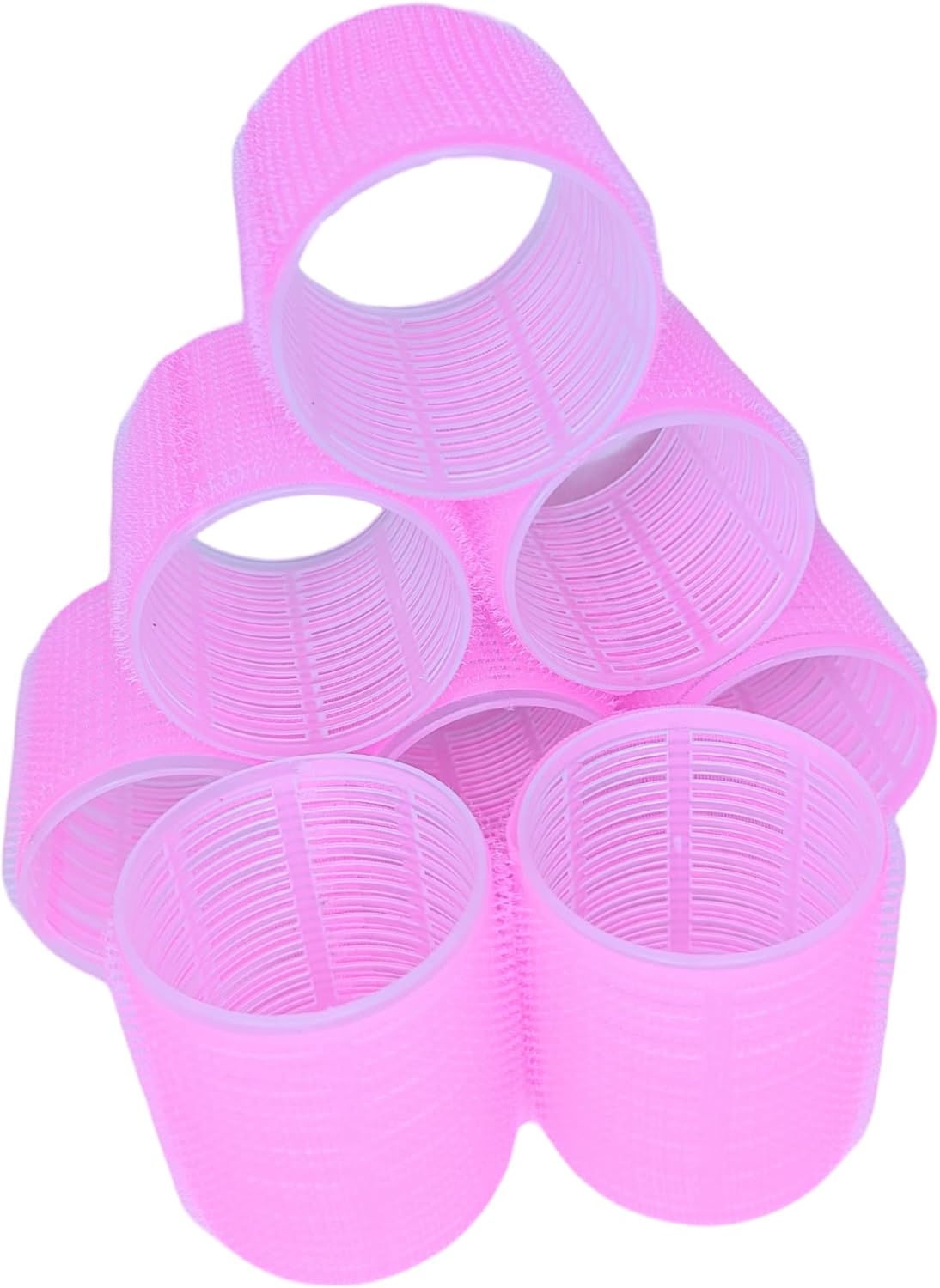 8x MIDHILL PINK Large Self Grip Hair Rollers Set 55mm Self Holding