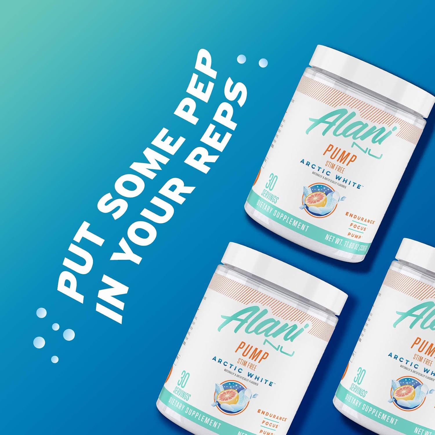 Alani Nu Pump Stim Free Pre-Workout Supplement, Artic White, 30 Servings
