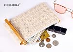 Femmes Straw Clutch Bag Bohemian Summer Beach Straw Purse Zipper Wristlet Wallets pour femmes