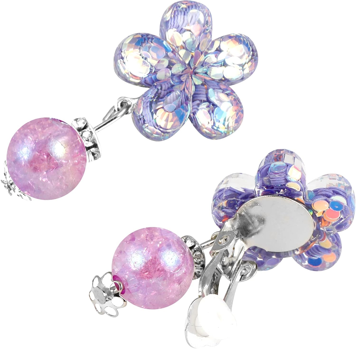 Clip On Earrings Hypoallergenic Clips Earrings Sets Suitable for Ages 4-12 Little Girls, Cute Small Clips On Earrings Jewelry Gifts Set for Girls - Image 2