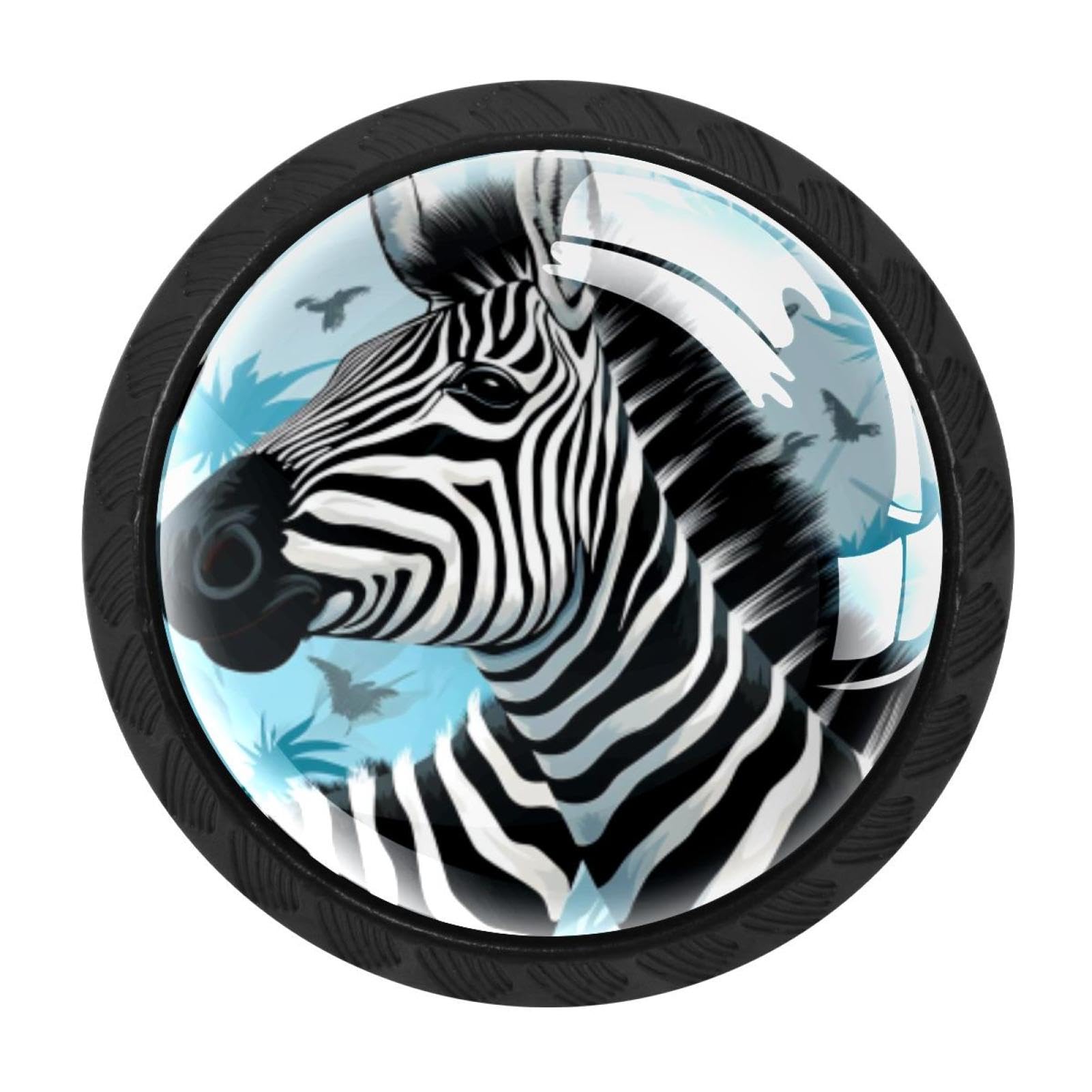CHENZZZZ Zebra Drawer Knobs Pull Handle Crystal Glass Circle Shape Cabinet Drawer Pulls Cupboard Knobs with Screws for Kitchen Cupboard Dresser Wardrobe etc