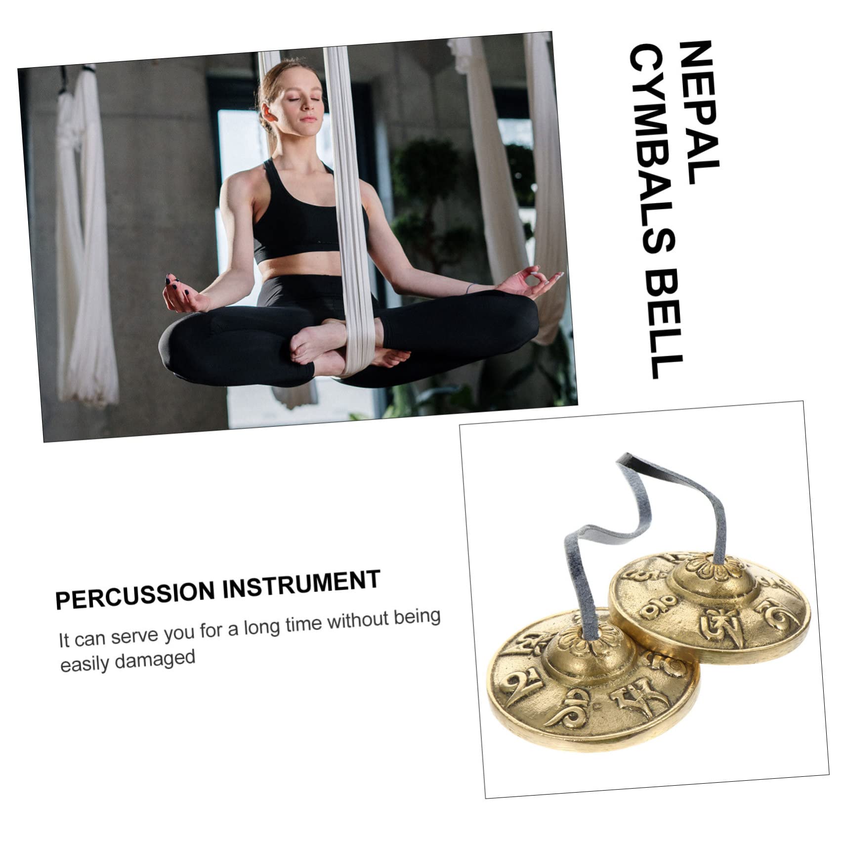 Milisten 1 Paar Läute Die Glocke Bauch Buddhistische Glückssymbole Nepal-becken Om Tingsha-glocken Handgestimmte Tibetische Glocke Yoga Glockenspiel Pu Musik Buddhistische Lieferungen