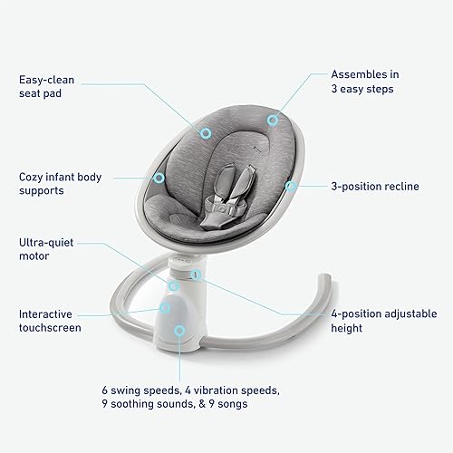Miniatura 6 de Graco Soothe 'n Sway - Columpio Bluetooth 3 en 1 para bebé, crece con tu hijo, múltiples ajustes relajantes y conectividad Bluetooth