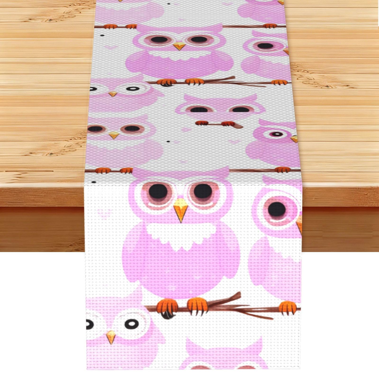 Cute owl Table Runner 13x72 Inch Dining Decor