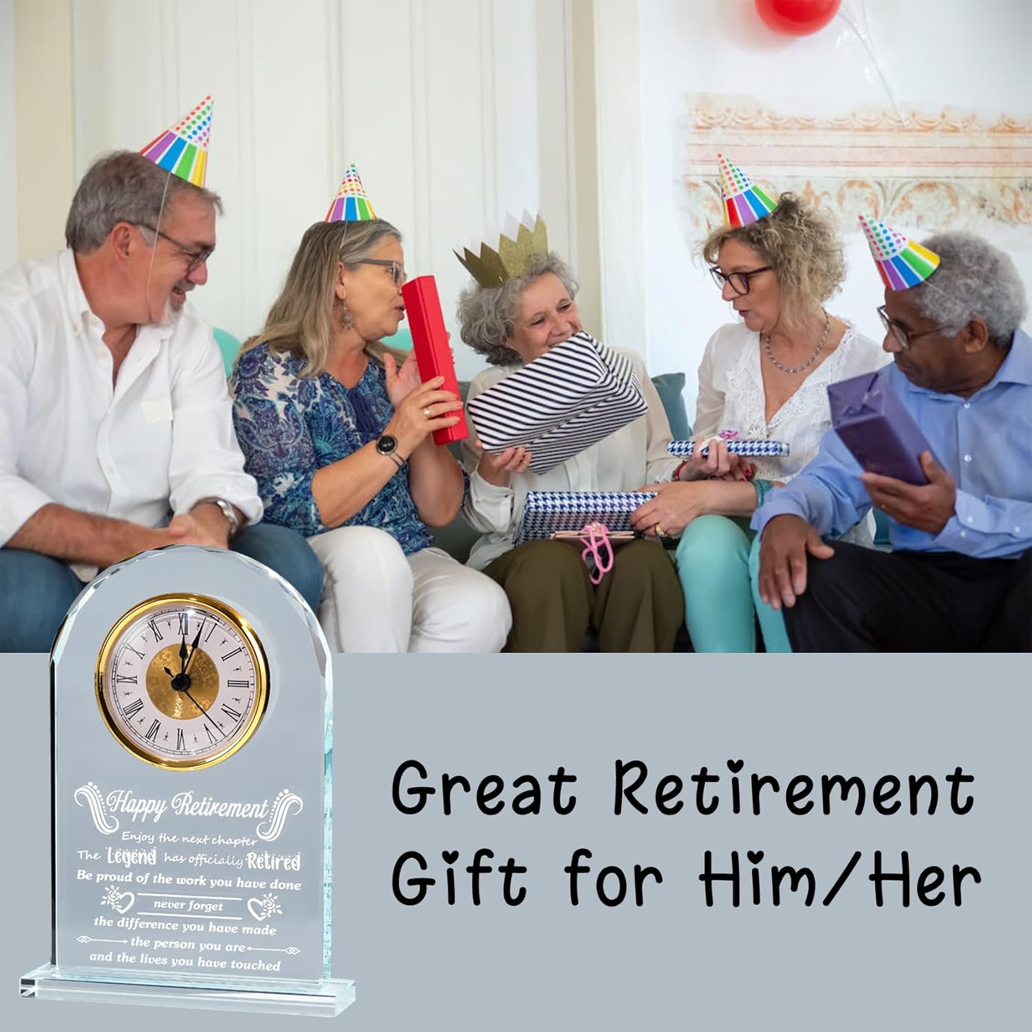 Meaningful Retirement Gifts for Woman Men Happy Retirement Crystal Clock Going Away Leaving Congratulations Retired Farewell Presents Ideas for Boss Teacher Employee