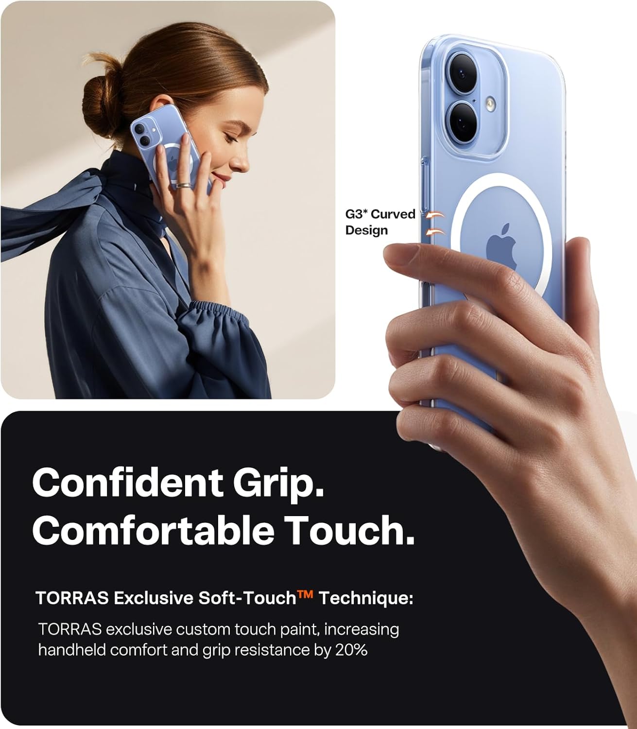 TORRAS Magnetic Slim Fit for iPhone 17 Case, Ultra-Thin Compatible with MagSafe, Stronger Magnetic   Thinner, Lightweight Matte Anti-Scratch Hard PC Cover Phone Case for iPhone 17, Clear