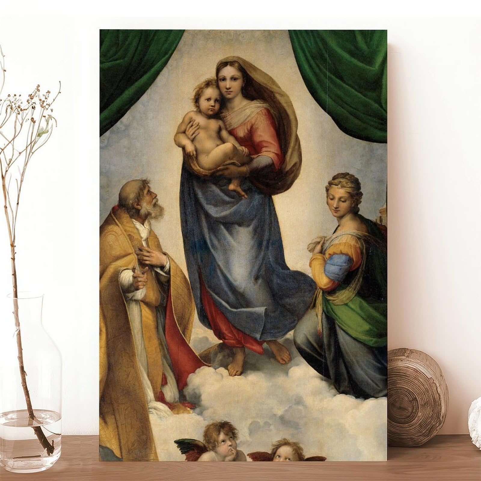 WCYB Raffaello Sanzio Poster "The Sistine Madonna" von Raffaello Sanzio, Kunstdruck, Rahmen, 40,6 x 61 cm (L x B)