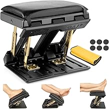Adjustable Footrest with Removable Soft Foot Rest Pad Max-Load 140Lbs with 4-Level Height and Angle Adjustment Massage Footrest Under Desk for Car Travel, Kid's Writing, Office