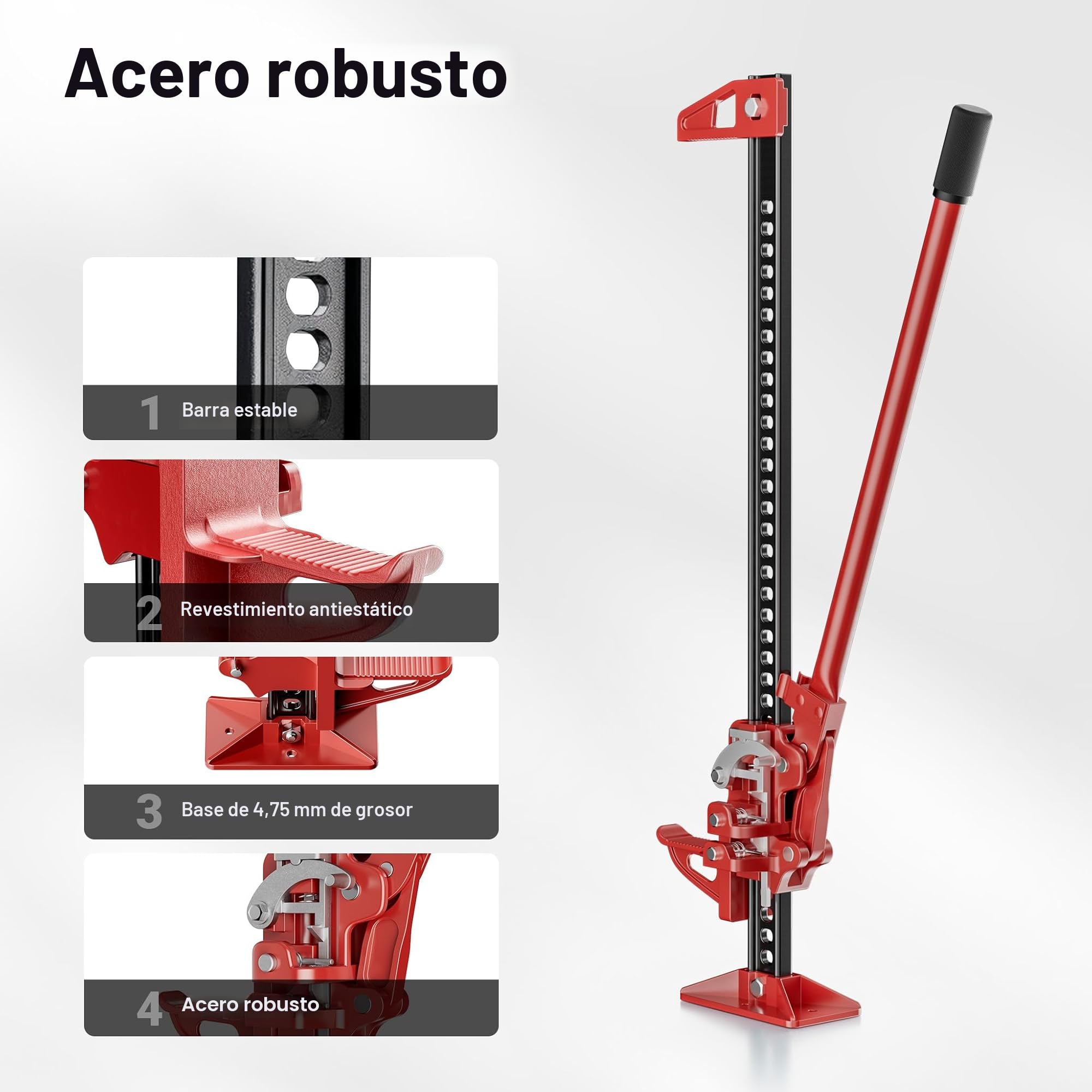 WilTec Gato de trinquete High Lift 3000 kg 12,2-76 cm