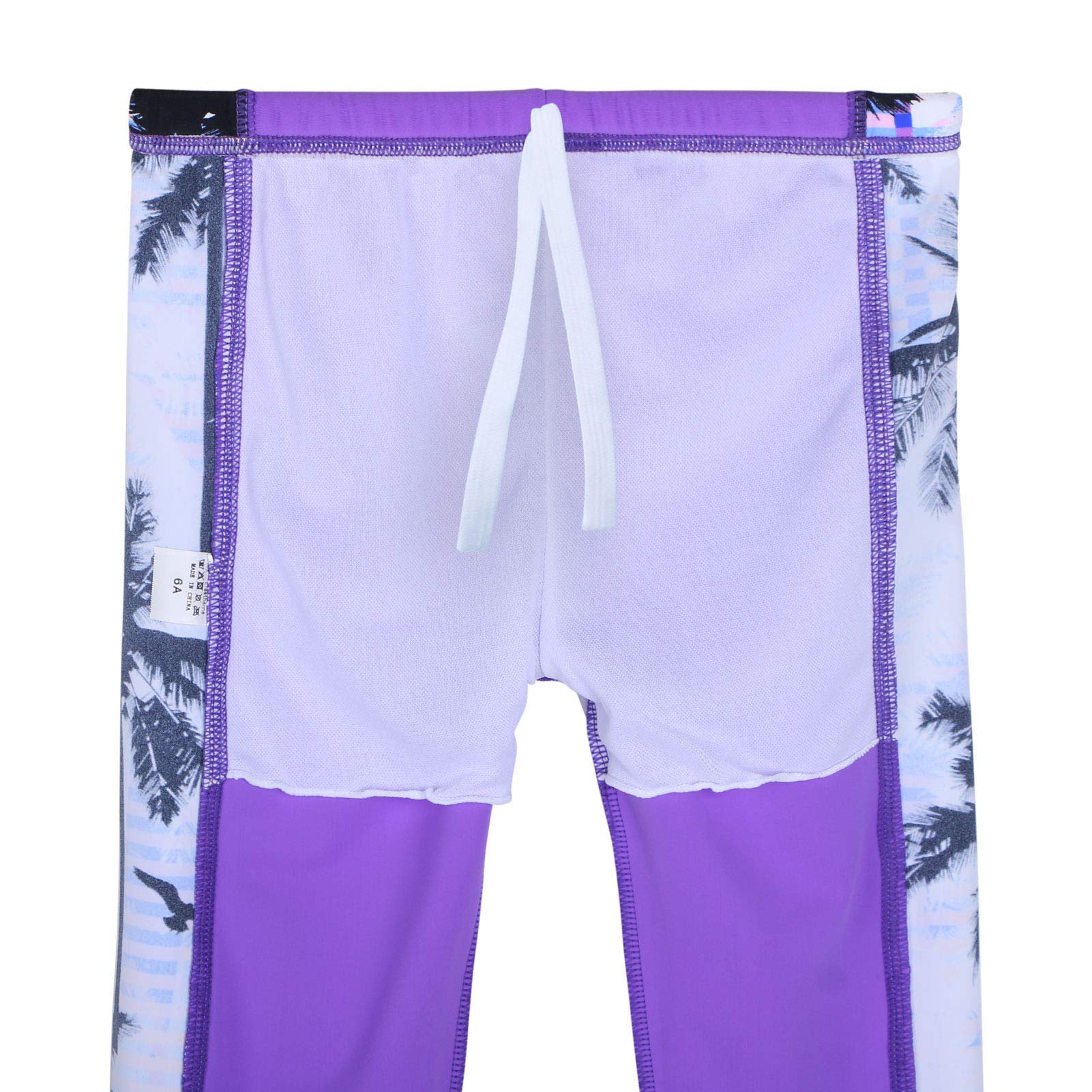 HUAANIUE Filles Enfants Maillot de Bain 2 Pièces Anti-UV UPF 50+ Enfants Filles Combinaison de Bain Long 3-12 Ans