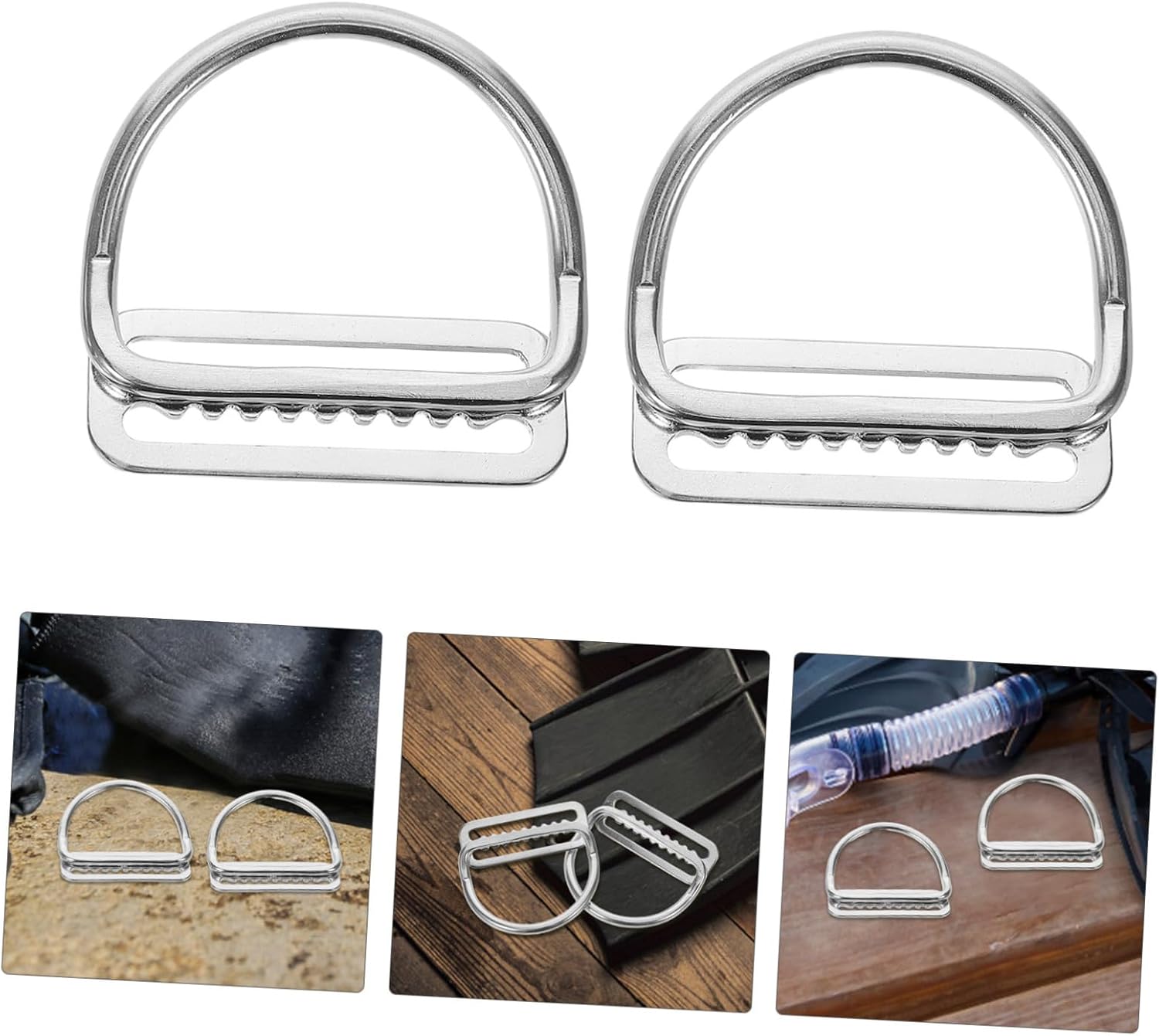 2pcs Durable D Shaped Clips for Side Mount Positioning Quick Adjustments Secure Attachment for Scuba Diving Surfing Climbing Gear