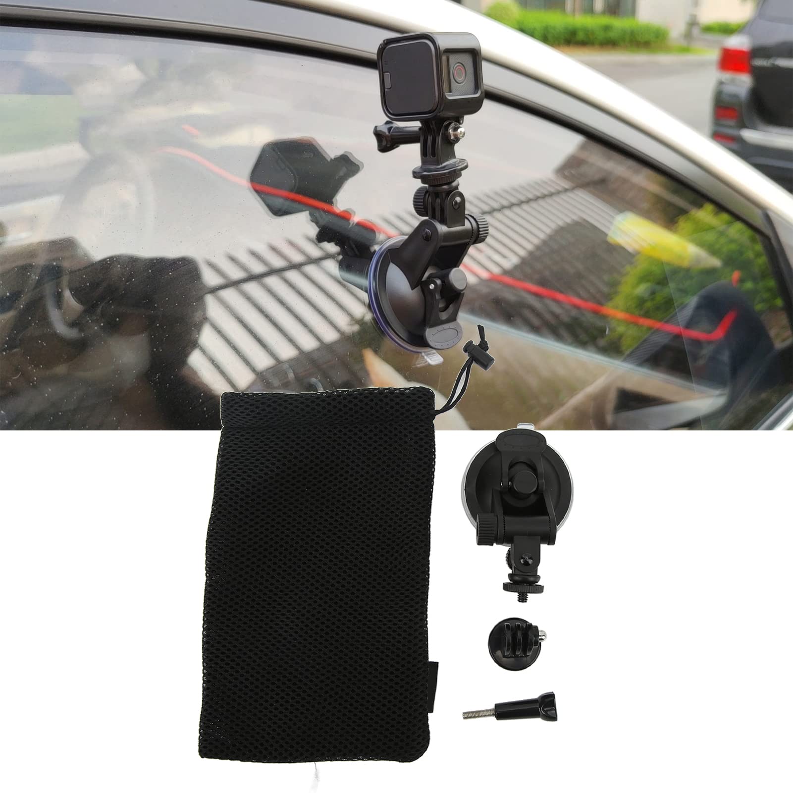 Uchwyt Samochodowy z przyssawką do GoproHero 11 10 9 8 7 6 Kamera Akcji Uchwyt Kamery Sportowej Adapter do Statywu do Deski Rozdzielczej Szyby Przedniej Samochodu z