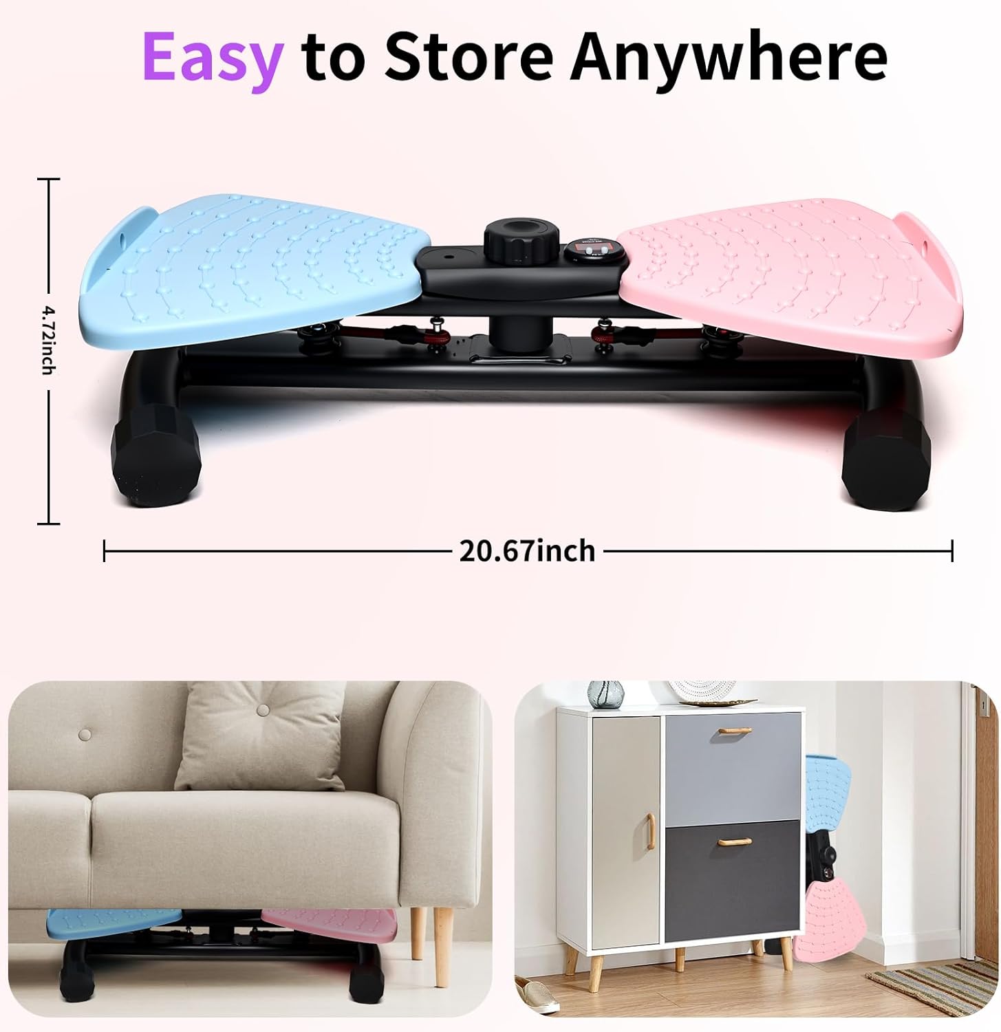 Ab Twister Trainer – Smart LED Digital Monitor, 330LBS Capacity, 20dB Ultra-Quiet Waist Twister Machine, Anti-Slip Home Gym Equipment for Women & Men, Belly Fat Workout Tool for Core Fitness